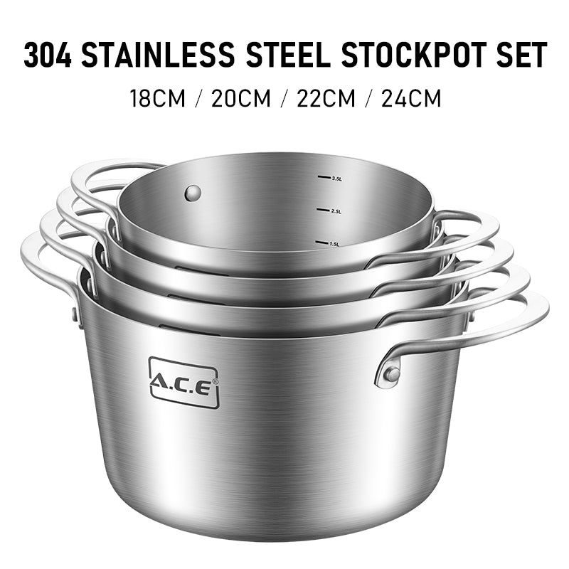 AS-T8 Superior 8-Piece Stainless Steel Stockpot Set